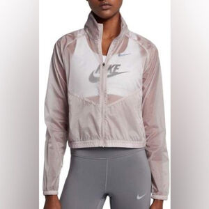 NIKE limited edition GEM Packable lilac lightweight hooded full zip jacket M top
